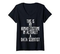 Women's Funny Data Scientist Big Data Machine Analysis Statistics V-Neck T-Shirt