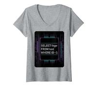 Women's Funny Database SQL Query Computer Code for Database Admins V-Neck T-Shirt