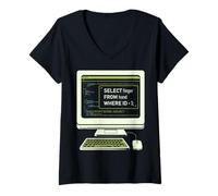 Women's Funny Database SQL Query Computer Code for Database Admins V-Neck T-Shirt