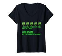Womens Funny Debugging Programming Coding Coder 99 Bugs in My Code V-Neck T-Shirt