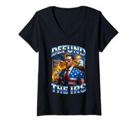 Womens Funny Defund The IRS Anti Government Sigma Patriot Tax Meme V-Neck T-Shirt