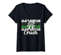 Womens Funny Demiromantic Pride Flag LGBTQ Slow Motion Crush V-Neck T-Shirt