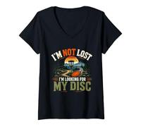 Women's Funny Disc-Golf I Am Not Lost I Am Looking for My Disc V-Neck T-Shirt