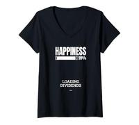 Women's Funny Dividend Loading Battery Design - Passive Income V-Neck T-Shirt