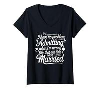 Womens Funny Divorce Saying End of Marriage Sarcastic Humor Quote V-Neck T-Shirt