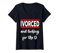 Women's Funny Divorced, Finally Divorced Divorce Party Celebration V-Neck T-Shirt