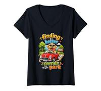 Women's Funny Dog Owner Design - Finding Better Owner V-Neck T-Shirt