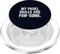 Womens Funny Dog T-Shirt UK My Padel Skills Are Paw-some PopSockets PopGrip for MagSafe