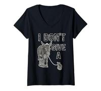 Women's Funny Donkey Don't Give Rat Sarcastic Mouse Animal Humor Pun V-Neck T-Shirt