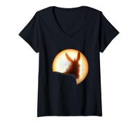 Womens Funny Donkey Sign I'm The Greatest Silhouette Proud Donkey V-Neck T-Shirt