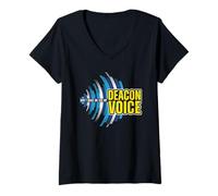 Women's Funny Don't Make Me Use My Deacon Voice Christian Church V-Neck T-Shirt