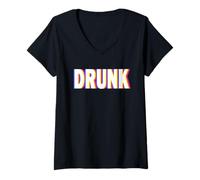 Womens Funny Drunk V-Neck T-Shirt