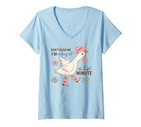 Womens Funny Duck Shirt Procrastination Boots Hat Flowers Cute Farm V-Neck T-Shirt