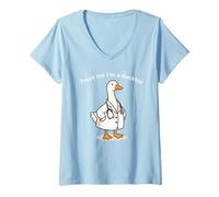 Women's Funny Ducktor Cartoon Doctor Duck Pun V-Neck T-Shirt
