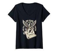 Women's Funny Eagle 250 Years Late and Still Fighting for Democracy V-Neck T-Shirt