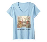 Women's Funny Easter Bunny - Noir Detective Egg Hunt Humor V-Neck T-Shirt