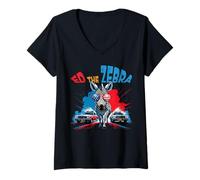 Womens Funny Ed The Zebra 2025 Captured Retro Vintage V-Neck T-Shirt