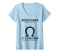 Womens Funny Electrician Resistance Is Not Futile V-Neck T-Shirt