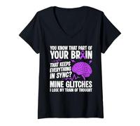 Women's Funny Epilepsy Warrior Epilepsy Awareness V-Neck T-Shirt