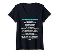 Women's Funny ER Nurse Prayer Emergency Room Trauma Triage Humor V-Neck T-Shirt