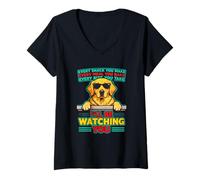 Women's Funny Every Snack You Make, I'll be Watching Dog V-Neck T-Shirt