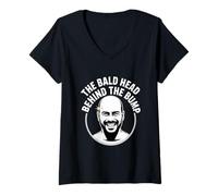 Women's Funny Expecting Father The Bald Head Behind The Bump V-Neck T-Shirt