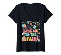 Womens Funny Fair Time Carnival Take Me to The Fair Tee V-Neck T-Shirt
