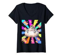 Womens Funny Fairy Tale Retro Child Frog Frog Fairy Tale Figure 80s V-Neck T-Shirt