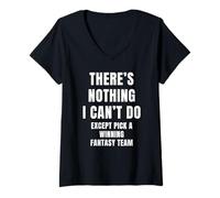 Womens Funny Fantasy Football Loser Punishment Nothing I Can't Do V-Neck T-Shirt