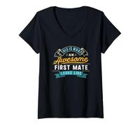 Womens Funny First Mate Shirt Awesome Job Occupation Graduation V-Neck T-Shirt