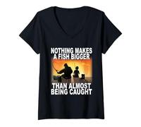 Womens Funny Fishermen are Liars Fishing & Angling V-Neck T-Shirt