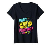 Womens Funny Flirting Confusion Shirt - Socially Awkward V-Neck T-Shirt