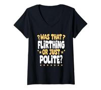 Womens Funny Flirting Confusion Tee - Socially Awkward V-Neck T-Shirt