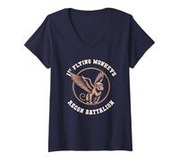 Womens Funny Flying Monkeys Battalion Wizard Magical Witches RPG V-Neck T-Shirt