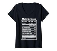Women's Funny Freight Broker Logistics V-Neck T-Shirt