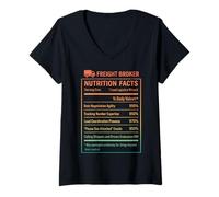Women's Funny Freight Broker Logistics V-Neck T-Shirt