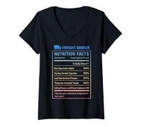 Women's Funny Freight Broker Logistics V-Neck T-Shirt