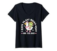 Womens Funny Frog Humor Quote I Have to Say Weird Stuff Or I'll Die V-Neck T-Shirt