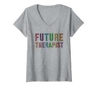 Womens Funny FUTURE THERAPIST Mental Health Counselor In Training V-Neck T-Shirt