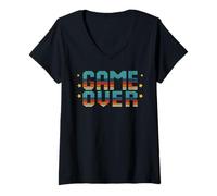 Women's Funny Game Over Game Night Host Trivia Board Game Retro V-Neck T-Shirt