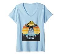 Women's Funny Gamers RPG Board Game Dice UFO Abduction Geek V-Neck T-Shirt
