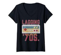 Womens Funny Gaming Grandparent for Awesome Gamers V-Neck T-Shirt