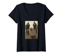 Womens Funny Gangster Cats West Coast Kitten Meme V-Neck T-Shirt
