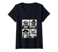 Womens Funny Gangster Koalas Hip Hop Rap Street Urban Animals V-Neck T-Shirt