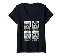 Womens Funny Gangster Lions Hip Hop Rap Street Urban Animals Meme V-Neck T-Shirt