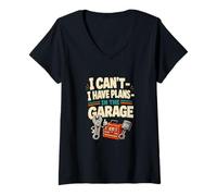 Women's Funny Garage Wrench Toolbox Mechanic Tools Car Guy V-Neck T-Shirt