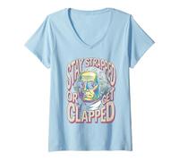 Womens Funny George Washington Stay Strapped Meme V-Neck T-Shirt