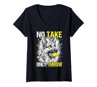 Women's Funny German Shepherd No Take Only Throw Dog Lover Meme V-Neck T-Shirt
