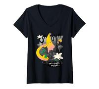 Womens Funny Giant Monster Art V-Neck T-Shirt