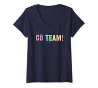 Women's Funny GO Team Gag I Just Hope Both Teams Have Fun Antisocial V-Neck T-Shirt